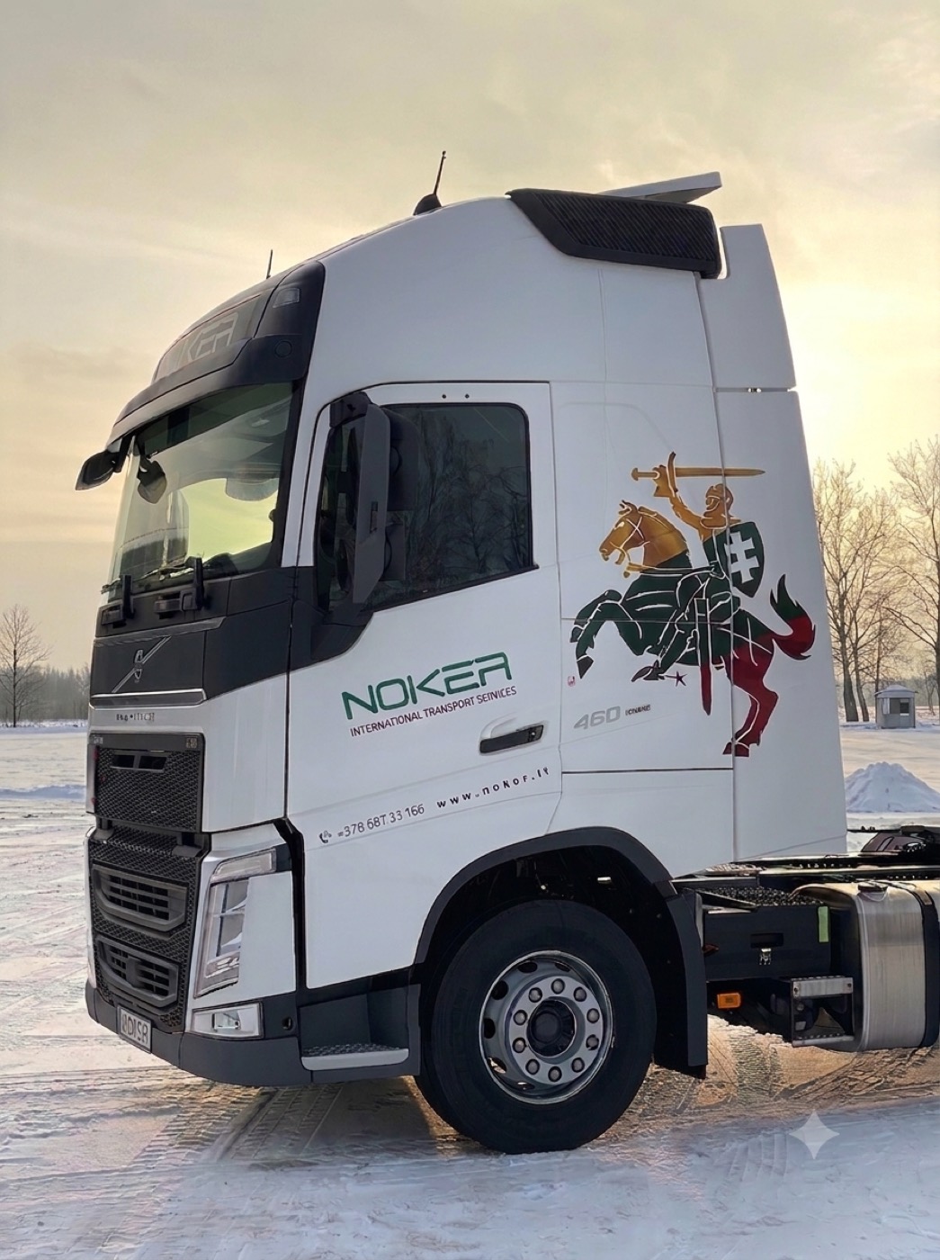 NOKER Volvo truck with the green NOKER logo